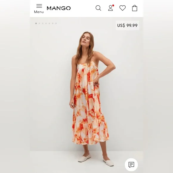 Mango | Dresses | Flowy Print Dress | Poshmark